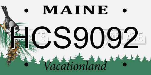HCS9092 Maine License Plate