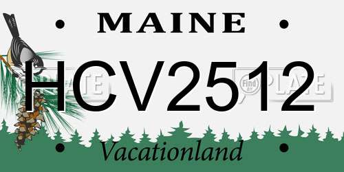 HCV2512 Maine License Plate