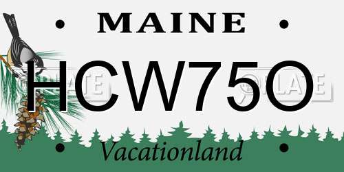 HCW75O Maine License Plate