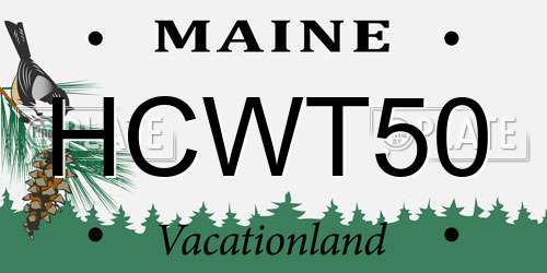 HCWT50 Maine License Plate