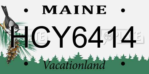 HCY6414 Maine License Plate