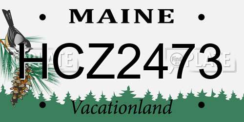 HCZ2473 Maine License Plate