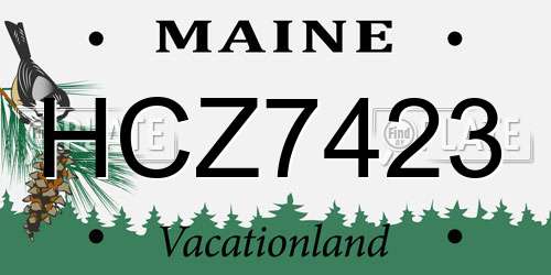HCZ7423 Maine License Plate