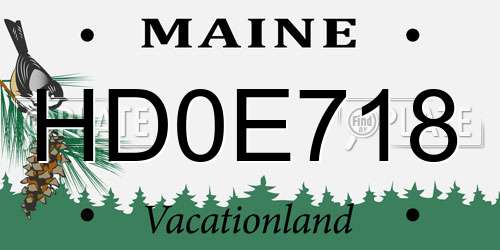 HD0E718 Maine License Plate