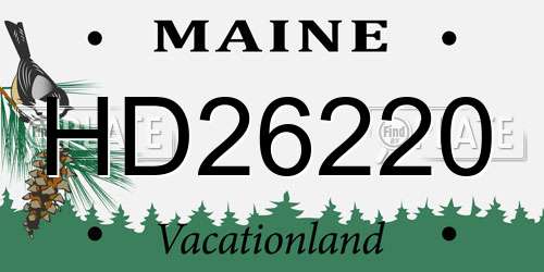 HD26220 Maine License Plate