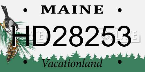 HD28253 Maine License Plate