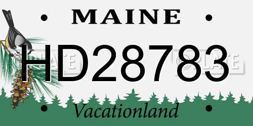 HD28783 Maine License Plate
