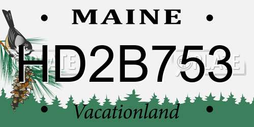 HD2B753 Maine License Plate