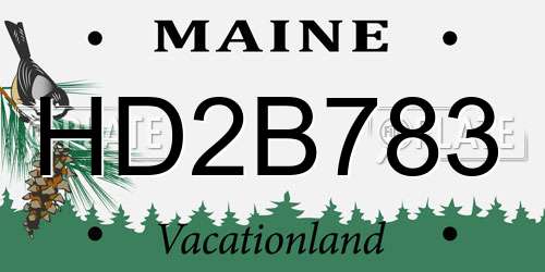HD2B783 Maine License Plate