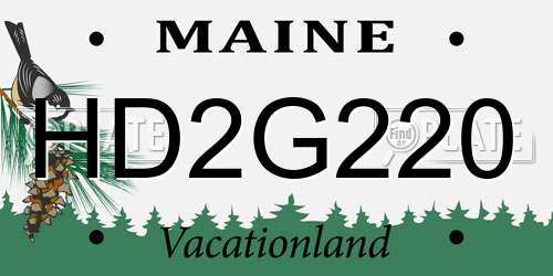 HD2G220 Maine License Plate
