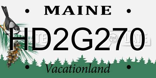 HD2G270 Maine License Plate
