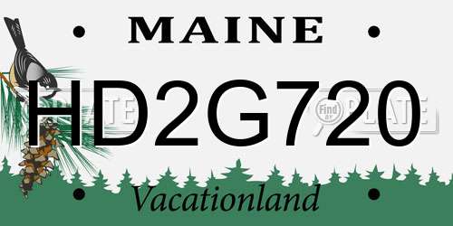 HD2G720 Maine License Plate