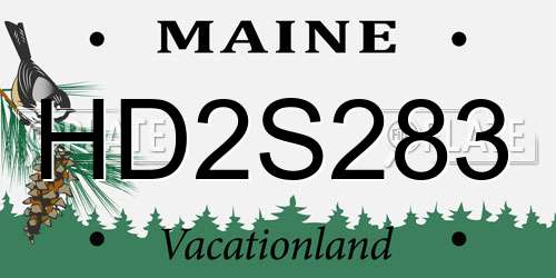 HD2S283 Maine License Plate
