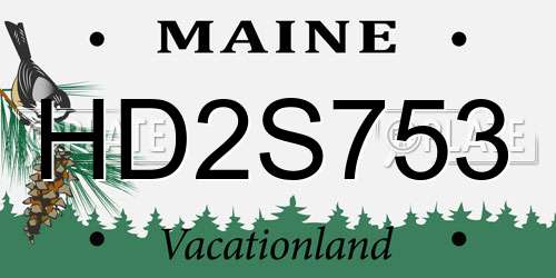 HD2S753 Maine License Plate