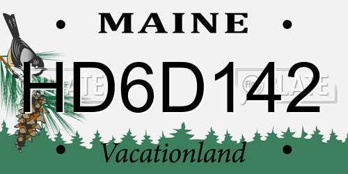 HD6D142 Maine License Plate