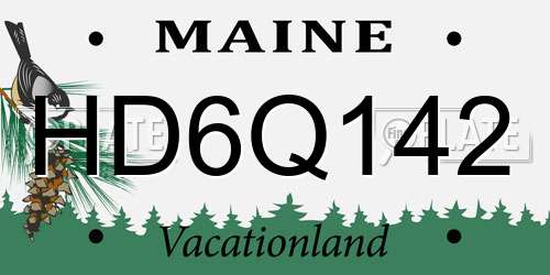 HD6Q142 Maine License Plate