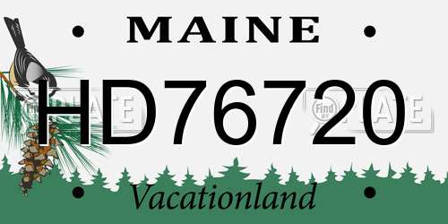 HD76720 Maine License Plate
