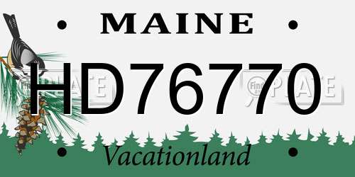 HD76770 Maine License Plate