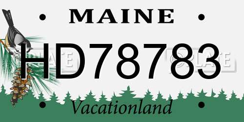 HD78783 Maine License Plate