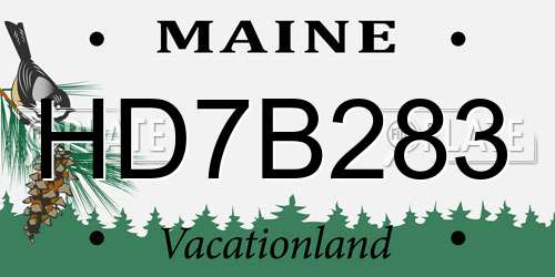 HD7B283 Maine License Plate