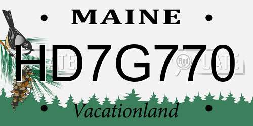 HD7G770 Maine License Plate
