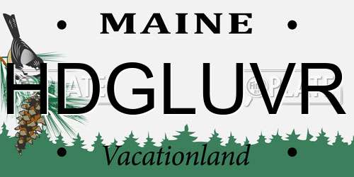 HDGLUVR Maine License Plate