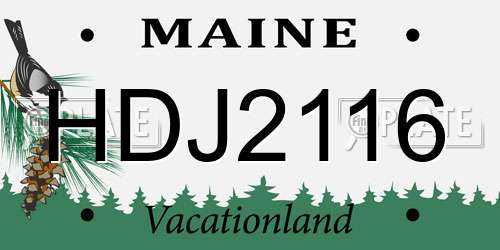 HDJ2116 Maine License Plate