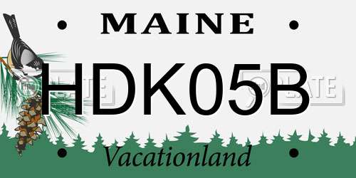 HDK05B Maine License Plate