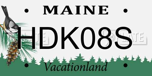 HDK08S Maine License Plate
