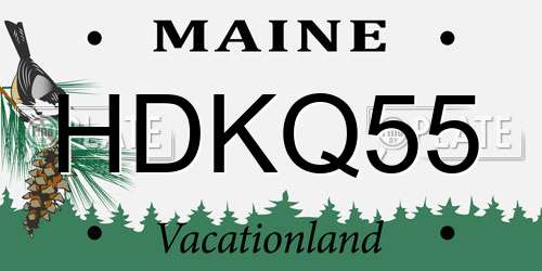 HDKQ55 Maine License Plate