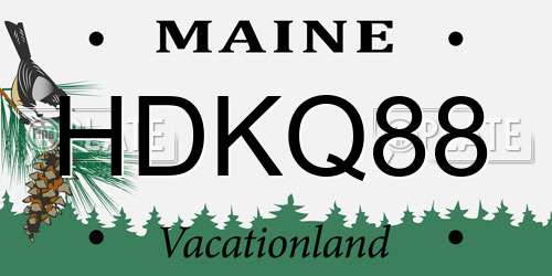 HDKQ88 Maine License Plate
