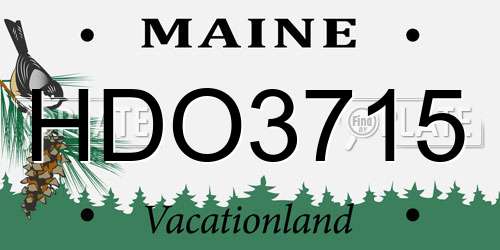 HDO3715 Maine License Plate