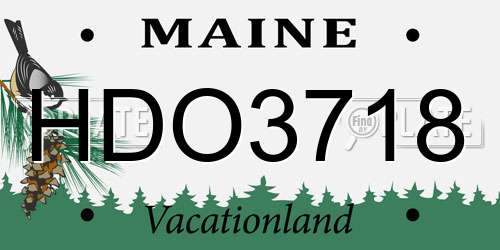 HDO3718 Maine License Plate