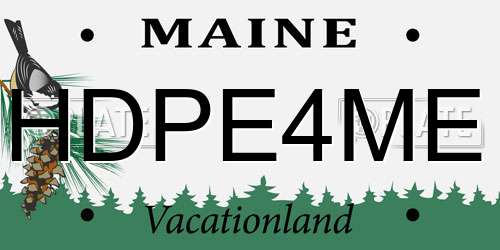 HDPE4ME Maine License Plate