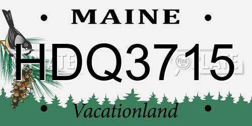 HDQ3715 Maine License Plate