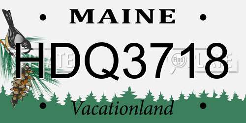 HDQ3718 Maine License Plate