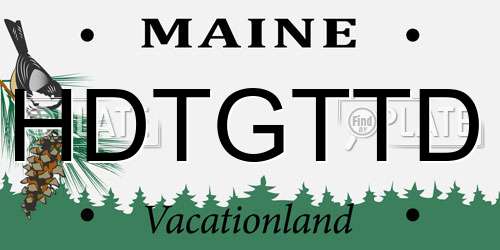 HDTGTTD Maine License Plate