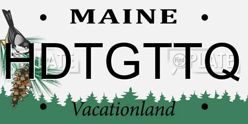HDTGTTQ Maine License Plate