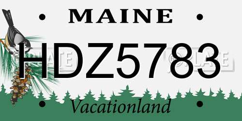 HDZ5783 Maine License Plate