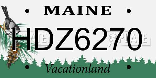 HDZ6270 Maine License Plate