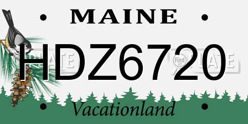 HDZ6720 Maine License Plate