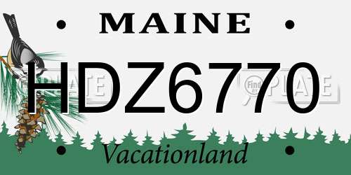 HDZ6770 Maine License Plate