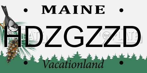 HDZGZZD Maine License Plate