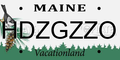 HDZGZZO Maine License Plate