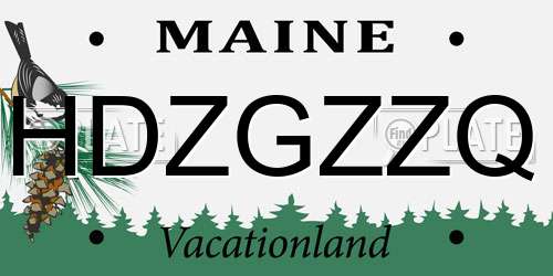 HDZGZZQ Maine License Plate