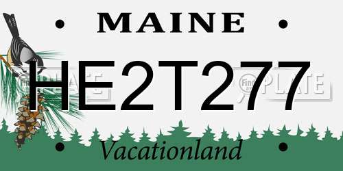 HE2T277 Maine License Plate