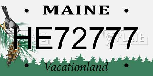 HE72777 Maine License Plate