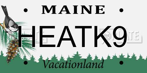 HEATK9 Maine License Plate