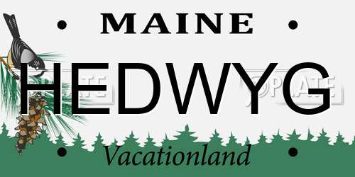 HEDWYG Maine License Plate