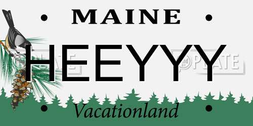 HEEYYY Maine License Plate
